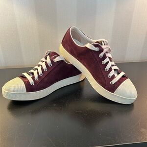 Prada Burgundy Velvet Women’s Sneakers